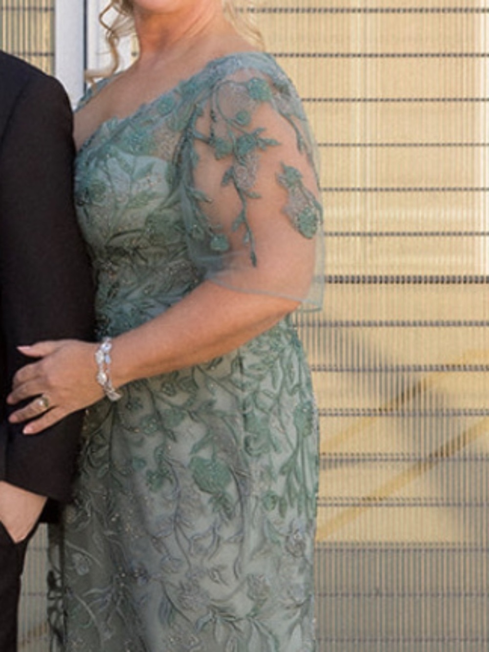 Montage M522 by Mon Cheri Sage Embroidered Evening Gown